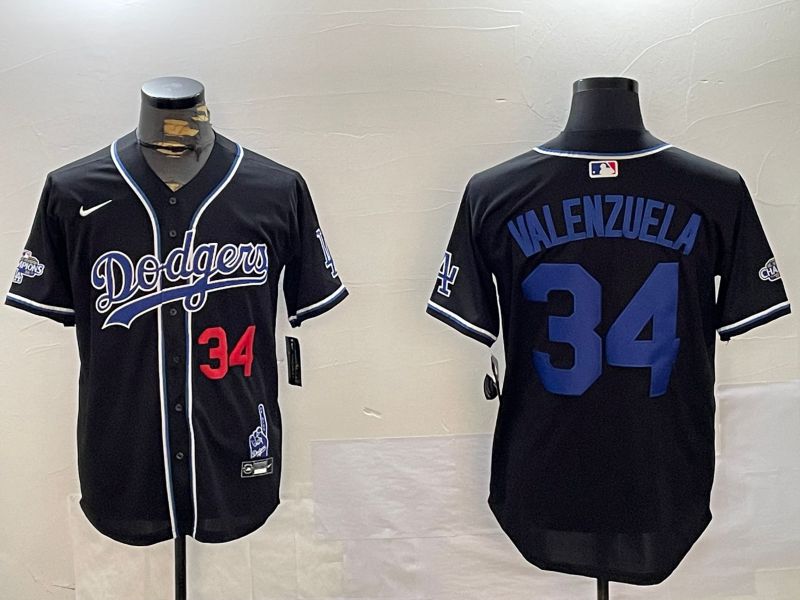 Men Los Angeles Dodgers #34 Valenzuela Black Game 2024 Nike MLB Jersey style 12022->los angeles dodgers->MLB Jersey